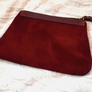 Vintage suede Maroon wristlet , 70's Harvey's